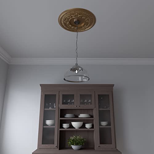 Ekena Millwork CMP22BABGL Baltimore Thermoformed PVC Ceiling Medallion (Fits Canopies up to 7 3/4"), 22"OD x 3 1/2"ID x 1"P, Bright Coat Gold by Ekena Millwork - Image 9