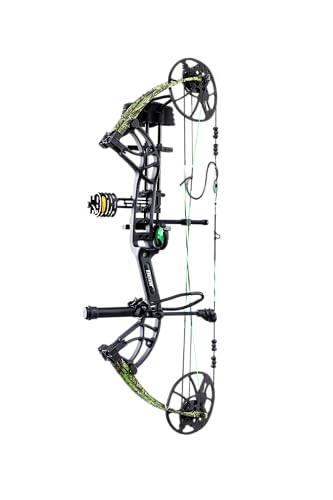 Bear Cruzer G4 Ready to Hunt Compound Archery Bow, 70lb. Draw Weight, Right Hand, Black/Toxic
