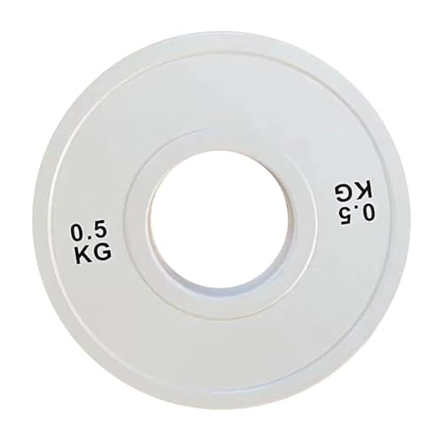Oshhni Disco de Peso fraccional, pequeño y fácil de Guardar, Ideal para Entrenamiento de Fuerza y Levantamiento de Pesas, Blanco 0.5 Kg