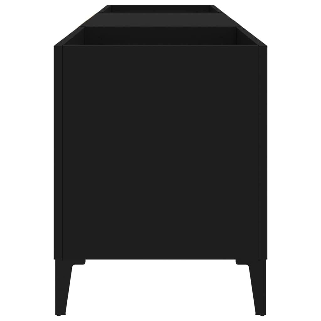 Tidyard Mueble para Discos Estanteria CDs,Mueble Tocadiscos,Mueble para Discos,Mueble para Vinilos,Madera contrachapada Negro 121x38x48 cm