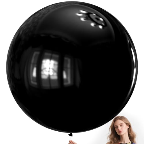 Image of Black Balloons 9pcs 36 Inch Extra Large Big Jumbo Giant Matte Black Latex Helium Balloons for Graduation Halloween New Year Anniversary Birthday Retirement Party Decorations