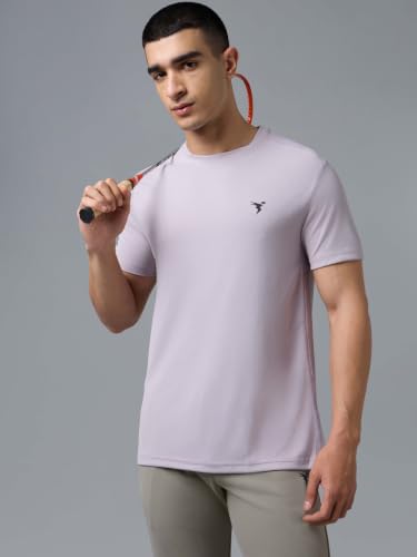 Image of TECHNOSPORT Men's Slim Fit Polyester Activewear Sports T-Shirt with Moisture-Wicking Comfort for Workout, Running & Gym