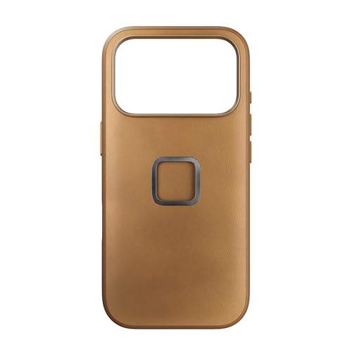 Peak Design Mobile Everyday Phone Case for iPhone 17 Pro, Charcoal, Slim Profile, Drop Protection, Weatherproof Fabric Shell, SlimLink Connects to Mobile Mounts & Gear Tan
