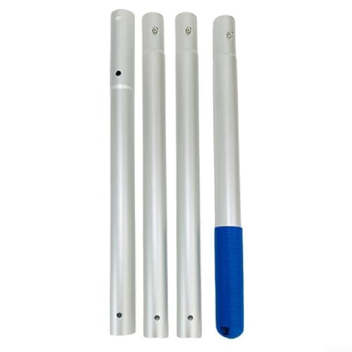 Poste de limpieza de piscina, poste de piscina de aleación de aluminio, poste desmontable multifuncional, poste de mantenimiento de piscina extensible (barra de 4 secciones)