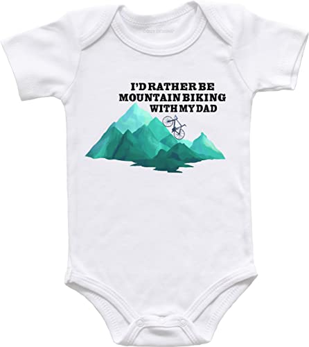 I'd Rather Be Mountain Biking With My Dad | Custom Personalized Baby Mountain Bodysuit or T-Shirt
