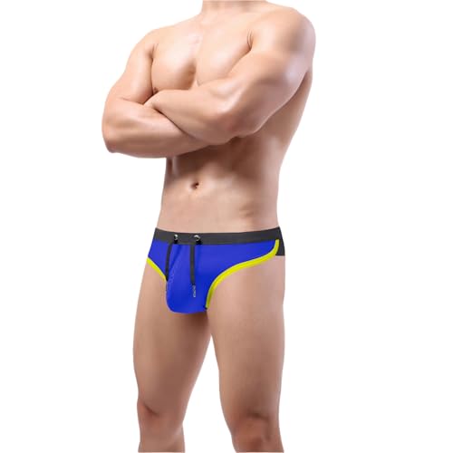 ZONBAILON Mens Swimwear Sexy Swim Briefs Low Rise Quick Dry Bikini Swimsuit with Drawstring