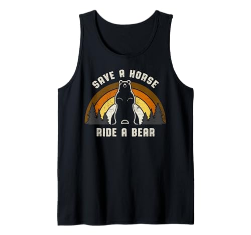 Herren Save a Horse Ride a Bear Gay Bären Pride Retro Tank Top