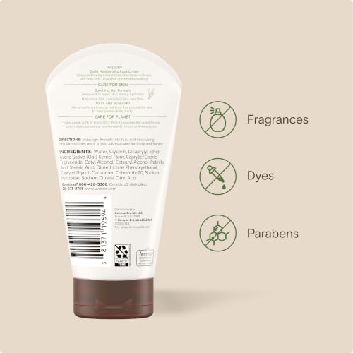 Aveeno Daily Moisturizing Face Lotion, Fragrance-Free, 5 oz - image 8
