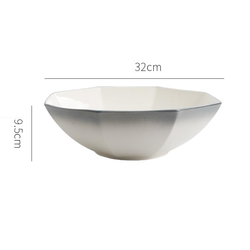 Miski na zupę szara ceramiczna miska na zupę, kreatywna miska na owoce, wielokątna miska kuchenna nadaje się do sałatki, deserów, mleka, płatków śniadaniowych Miski obiadowe (M)