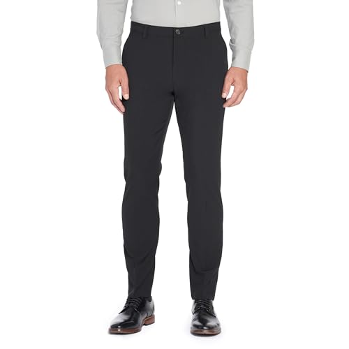 Van Heusen Men's Traveler Elastic Waist Flat Front Dress Pant