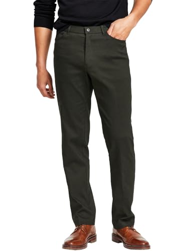 Tommy Hilfiger Mens Solid Modern Fit Stretch Casual Chino Pants, Green, 34W x 32L
