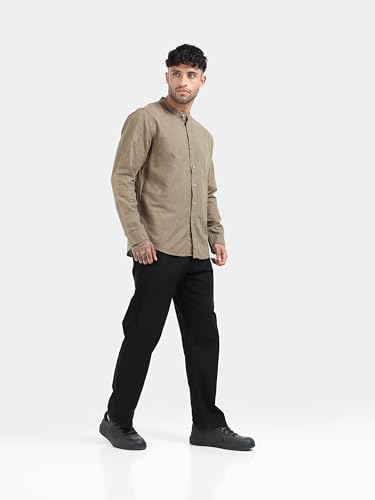 Image of StitchX Men's Full Sleeve Mandarin Collar Jacquard Shirt