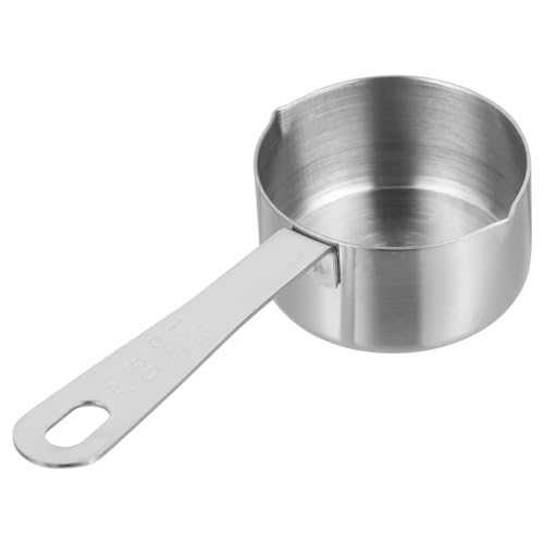 NOLITOY Cuillère à Sauce en Acier Inoxydable 80 Ml Ustensile Cuisine Teppanyaki Cuillère Chauffe-Beurre Ergonomique pour Sauces et Lait Outil de Service Pratique Cuisine Maison