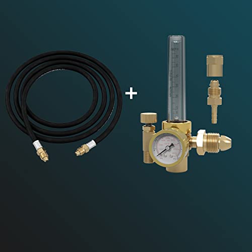 Sonnler Argon/Co2 Regulator Flow Meter Compatible With 6.6Ft Gas Hose, Welding Gas Regulator For Cga-580 Mig Tig Welder Accessories #TOP5
