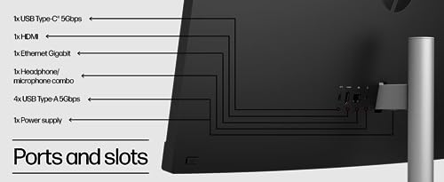 Image of HP 27 All-in-One Desktop 1TB SSD 64GB RAM (Intel 13th Generation Core i7 Processor with 10 cores - Turbo Boost to 5.0GHz, 1 TB SSD, 64 GB RAM, 27-inch FullHD, Win 11) PC Computer Essential Pavilion