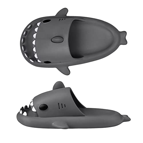 Neufigr Cloud Shark Slides Hausschuhe, Hai Slippers Pantoffeln, Tier Cartoon Badelatschen, rutschfest Badeschuhe für Damen Herren | 3 cm Sohle Cover