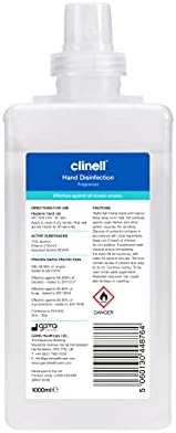 Clinell Hand Sanitiser Cartridge - Enhanced Cucumber Frangrance and Added Moisturisers, Antimicrobial Gel - 1000ml