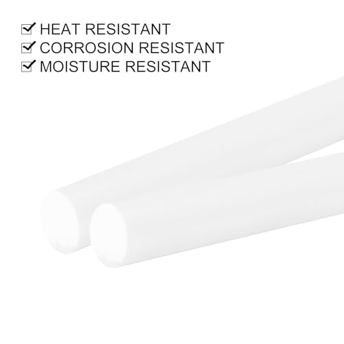 QUARKZMAN 10 Stück ABS Kunststoff Rundstäbe 8 x 250mm ABS-Stangen Kunststoff Rundstange Kunststoffstangen Rund für Strukturelle Architektonische Modellherstellung DIY Spielzeugbau, Weiß