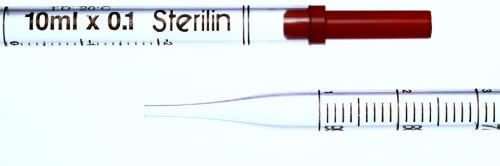 502754-18 Polystyrene 10mL Disposable Sterile Serological Pipette, with Suction Adapter, Individually Wrapped (Case of 500)