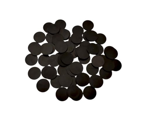 rukauf 100x Spielchips schwarz aus Plastik Scheiben Ersatzchips Lotto ca.100 Stück 18mm - für Traditionelle Spiele, Bingo, Lotto-Spiel, Russisches Loto
