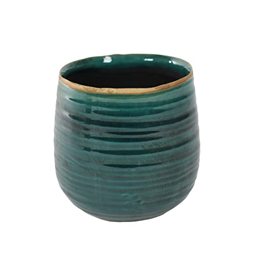 Indoor-Helden Blumentopf Keramik Türkis Übertopf für Zimmerpflanzen...