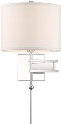 Crystorama Marshall 1 Light Polished Nickel Task Sconce