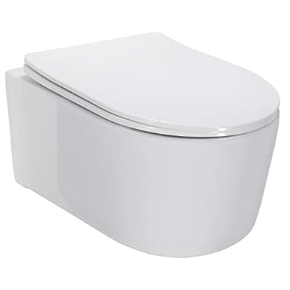 Adige Design Hänge WC spülrandlos Toilette inkl. WC Sitz mit Softclose Absenkautomatik + abnehmbar