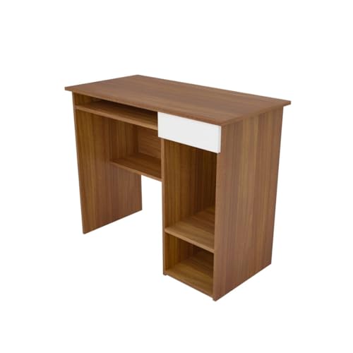 Image of Victor Engineered Wood Study Table | Multi-Purpose Study Table | Computer Table for Students | Office Table with 1 Drawers | Desk for Work from Home | 1 Year Warranty - Leon Teak