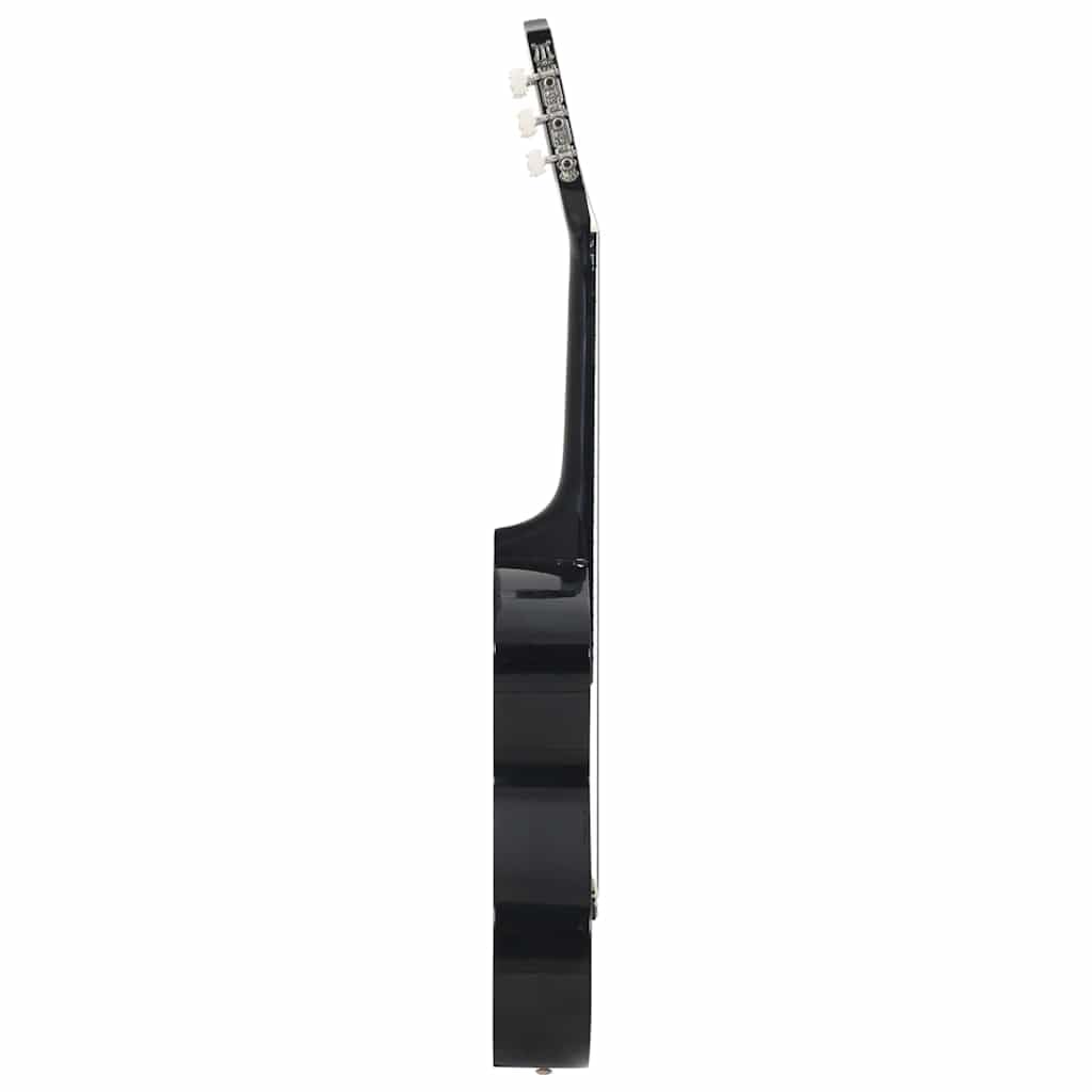 Klassikgitarre 3/4 36 Zoll für Anfänger und Kinder aus Lindenholz, Konzertgitarre mit Nylonsaiten, Schwarz