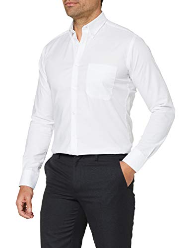 Kustom Kit Men's Oxford Work L/S Business Shirt, White, 17.5 (Size: 17H)