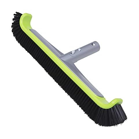 urchindj Heavy Duty Pool Brush, Premium Nylon Bristle Pool Wall Floor & Tile Brush with Integrated Aluminum Structure of Handle & Back (Black) Cover