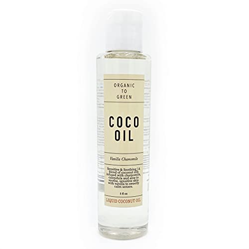 Organic To Green Coco Oil | Liquid Coconut Oil Infused With Essential Oils | Makeup Remover, Cleansing Oil, And Moisturizer With Natural Anti Aging Properties | Vanilla Chamomile 5 Fl Oz #TOP28