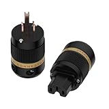 Viborg Hi-End US AC Power Plug Connector Pure Copper 10A/250V 15A/125V Audio Grade Power Connector,IEC320 C13 Adapter HiFi DIY (Pure Copper)