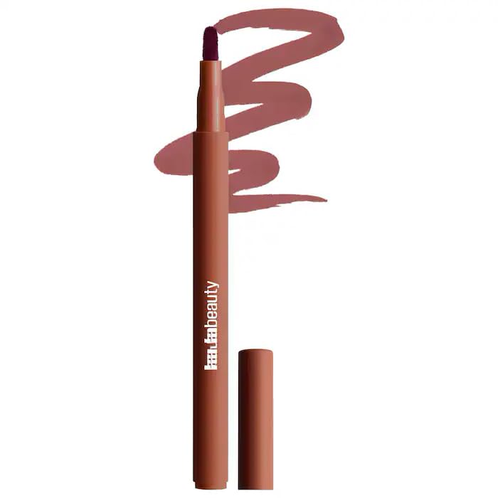 H.U.D.A - Lip Contour Lip Stain for 12-Hour Wear, Long-wearing, Liquid Formula, Matte Finish, Full Coverage, Color: Warm Brown - (burnt brown) - 0.03 oz/1 mL
