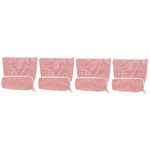 Trousse de maquillage voyage à rayures pour articles de toilette