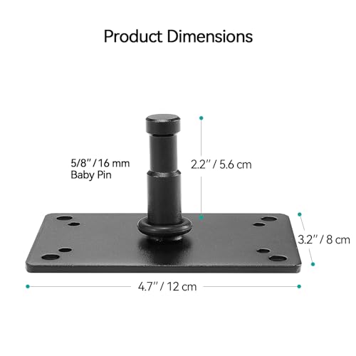 Image of PHOCUS 2 inch Baby Pin Wall Plate, Wall Ceiling Mount, with 5 /8 inch Stud Adapter