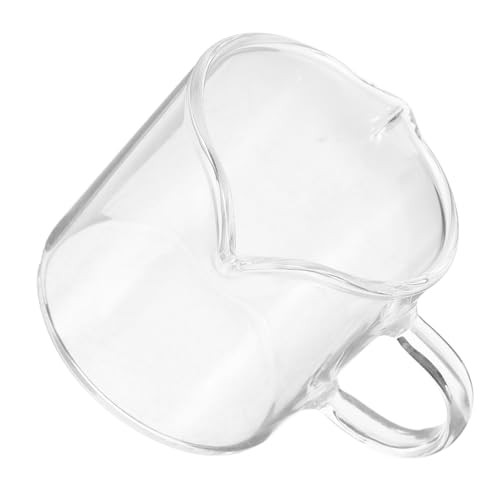 TEHAUX Jarra Leche Doble Vidrio Transparente Mini Creamer Dispenser Versátil para Espresso Latte y Salsa Cocina