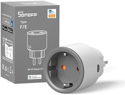 SONOFF S60TPF Presa Smart 16A 2.4G WIFI Intelligente Smart Plug with Timer, Power Statistics, Overload Protection, Voice Control, Compatible with Alexa, Google Home
