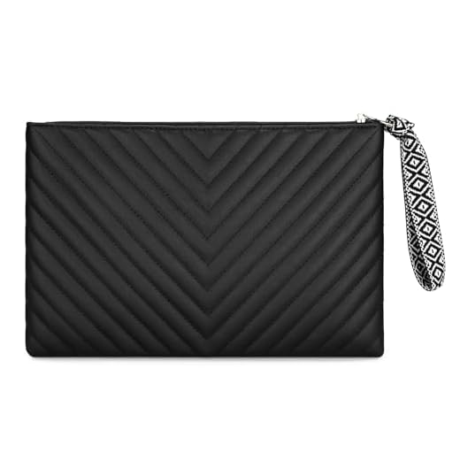 BAIGIO Carteras de Mano Fiesta de PU Cuero para Mujer Elegante Suave Bolsos de Mano de Teléfono con Asa Cremallera, Grande Clutch Moda Monederos de Boda Noche