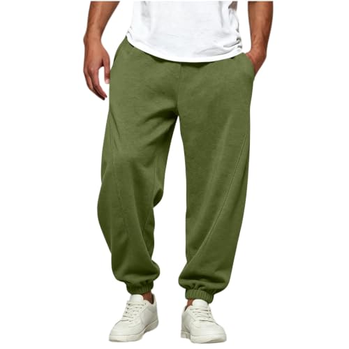Baggy Sweatpants Men Loose Seam Jogger Pants Drawstring Elastic Waist - image 1