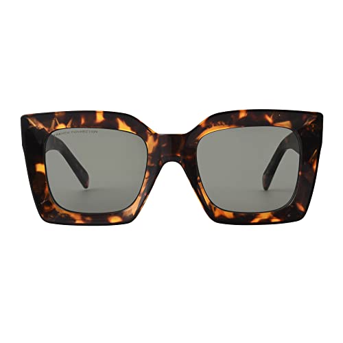 French Connection Maggie Square Sunglasses For Women, Crystal Oatmeal, 51mm Lens Width4