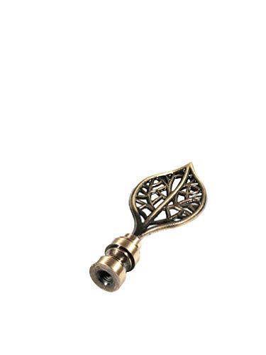 Image of Royal Designs, Inc. Decorative Leaf Lamp Finial, Antique Brass - Pack of 1