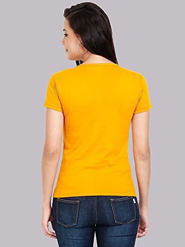 Image of FLEXIMAA Women's Cotton Plain Round Neck Half Sleeve T-Shirt