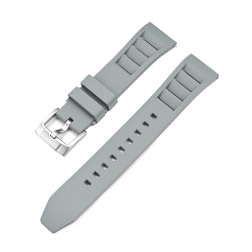 [ȓX] 19/20/21/22/24mm tbfSXgbv ʋCEBhEfUC NCbN[X _CrO h FKM Y fB[X pvoh(Grey silver,22mm)