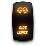 Side Lights - Orange - Laser Etched 5-Pin Double Pole Single Throw Side Lights Maintained ON-Off DPST Toggle Switch 20A 12V