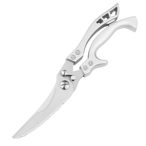 Tijeras De Acero Inoxidable Para Aves, Tijeras De Cocina Profesionales Con Bloqueo De Seguridad | Con Resorte, Ideales Para Huesos De Pollo, Carne, Pavo, Pescado Y Verduras