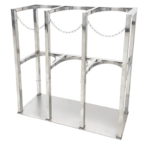 GHHVFEC Gas Cylinder Rack with Safety Chain, Oxygen Storage Organizer for Home, Schools, Factories, Fixed Shelf