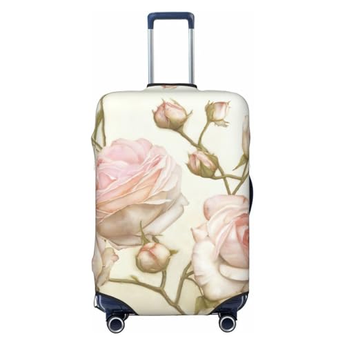 Beauty Pink Roses Print Luggage Suitcase Cover Protector Luggage Washable Covers With Concealed Zipper