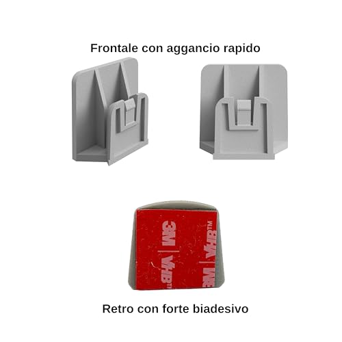 1 Stück - Clip Halterung für T.Pass - Klebeclip - Kompatibel mit MooneyGo - Telemauthalter für Auto - Neue Cliphalterung - Befestigung - Grau