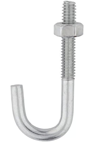 1/4" x 2-5/16", Zinc Plated Steel J Bolt with Hex Nut - Pack of (20)